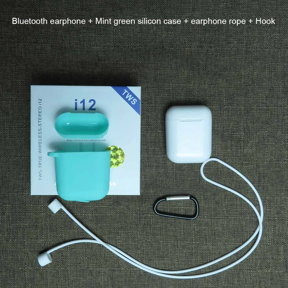 Mint green tws i12 TWS i12 i9S Bluetooth наушники беспроводные наушники для Xiaomi Mi Apple Iphone huawei samsung - Цвет: Mint green tws i12
