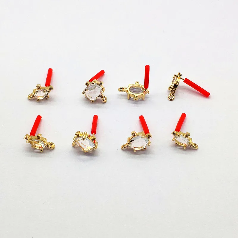 Новое поступление! 50 шт. (Серебряная булавка) кубический цирконий/стеклянные