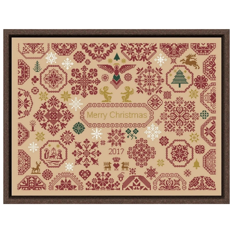 

Christmas snowflake cross stitch kits plants aida fabric 18ct 14ct 11ct flaxen linen cotton thread embroidery kits DIY craft set