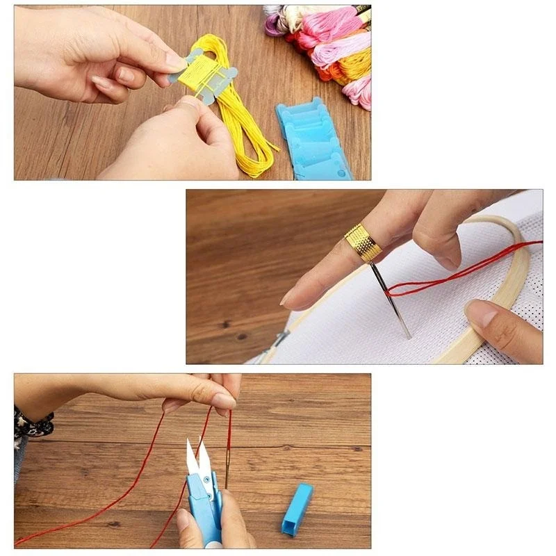TTLIFE Embroidery Pen Set Magic Patterns Punch Needle Kit Craft Tool Including 100 Color Threads DIY Threaders Sewing Knitting | Дом и сад