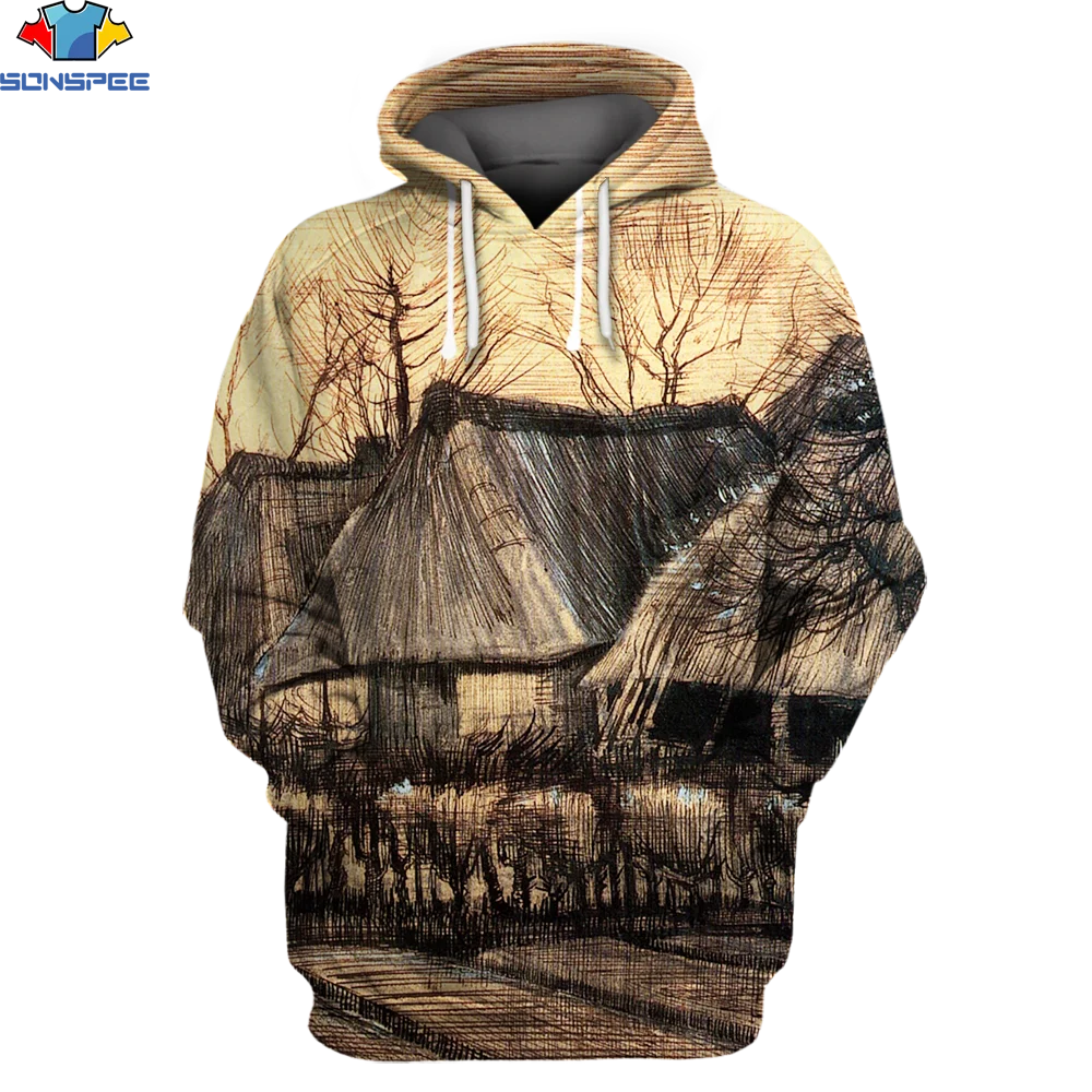 

SONSPEE 3D 2021 New Van Gogh Oil Painting Popular 3D Print Hoodie Women/Men Fashion Hip-hop Pop Sweatshirt Mens Hoodie Clothing