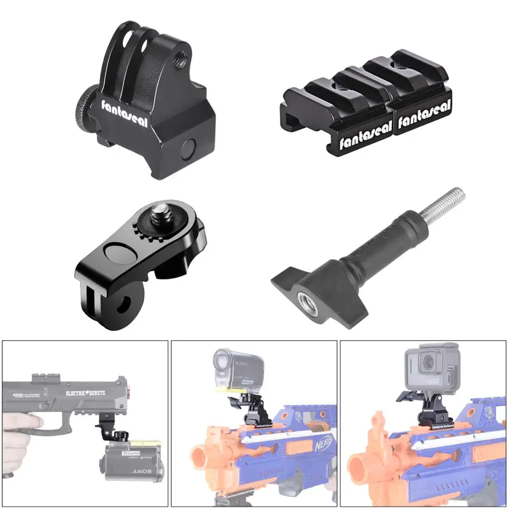 Gun Rail Mount Kit Aluminum Adapter Picatinny Nerf for Airsoft Carbine Gopro Sony SJCAM Action Camera | Электроника
