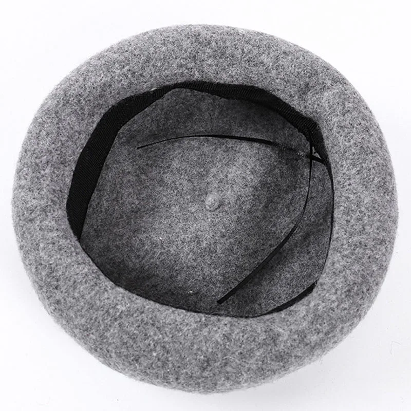 2019 женский осенний зимний шерстяной берет Толстая теплая прогулочная шапка