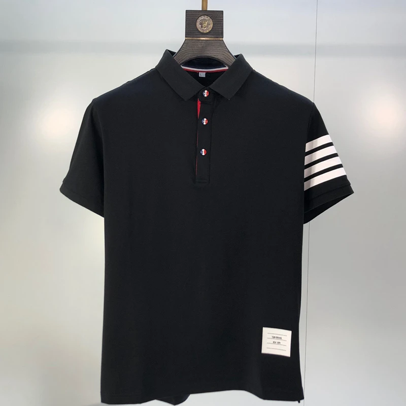 Мужская хлопковая рубашка поло Повседневная с коротким рукавом большие размеры