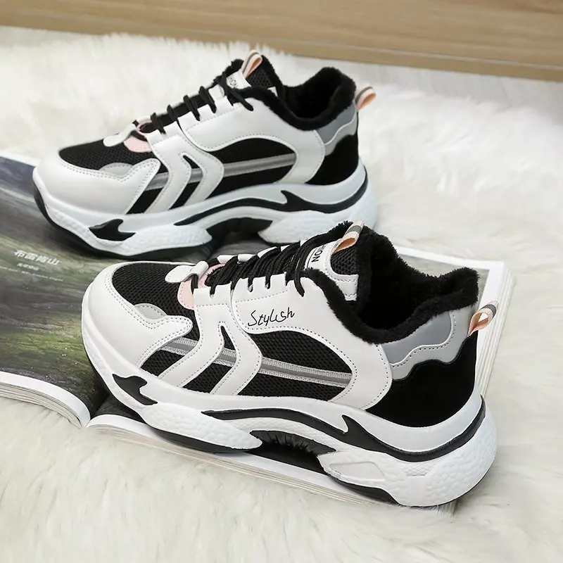 

fashion women's non-slip high-top shoes all-match height-increasing shoes autumn and winter warm and velvet women's shoes 36-40