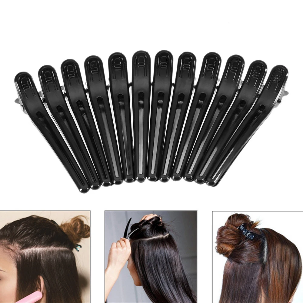 12 шт. профессиональные пластиковые зажимы для волос|hair grip clips|clips hairdressingblack hair grips |