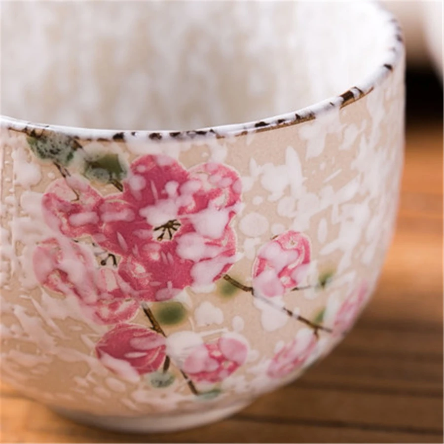 Винтажная керамическая чайная чашка с глазурью цветком креативные товары для