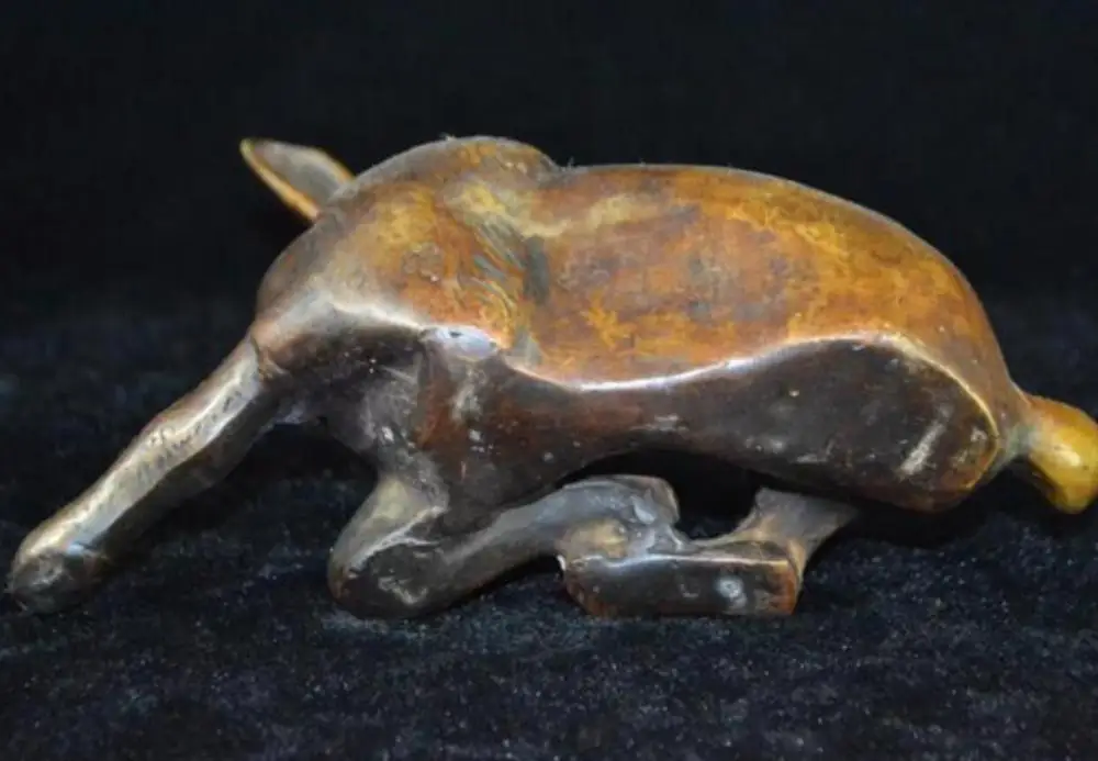 Медная Статуя китайская редкая медная резная реалистичный пятнистый олень