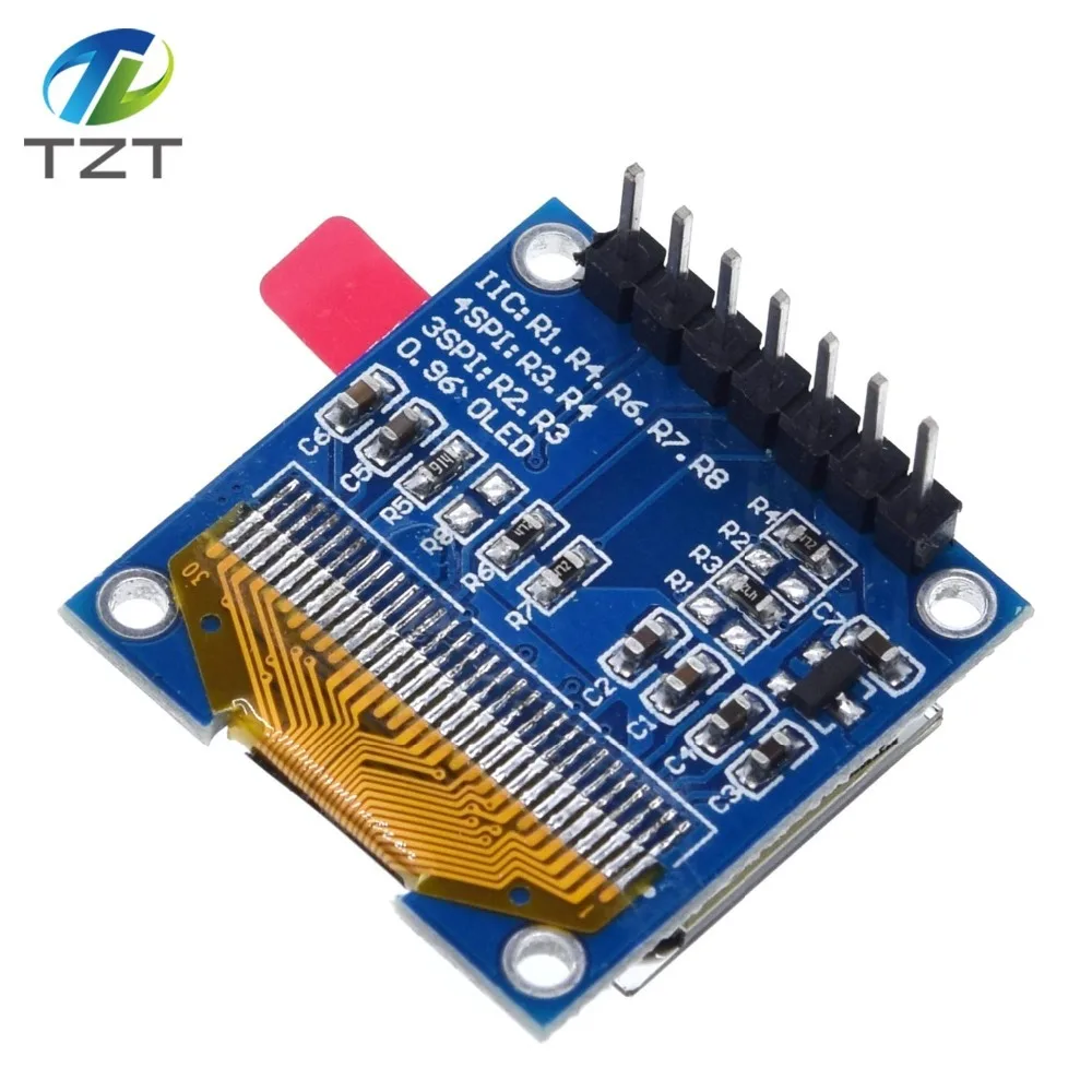 TZT 0.96 inch IIC Serial White OLED Display Module 128X64 I2C SSD1306 12864 LCD Screen Board GND VCC SCL SDA 0.96" for Arduino