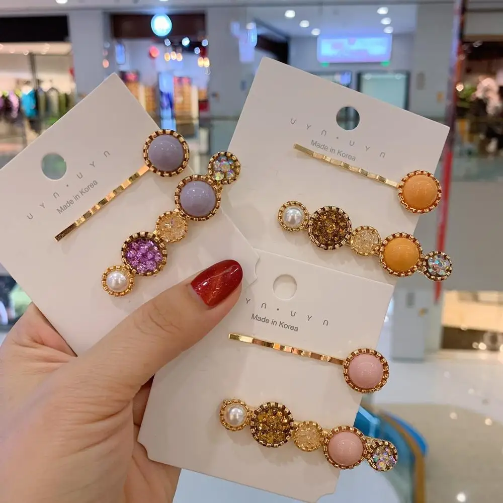 2 шт./компл. супер ткань жемчужины горный хрусталь для волос заколки Для женщин