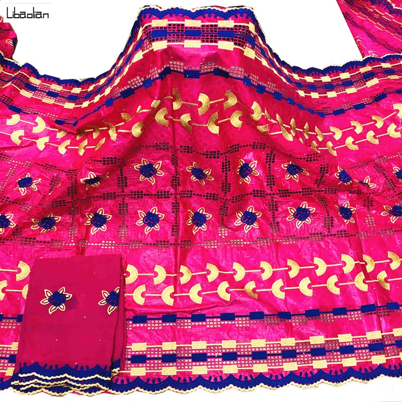 

5+2yards Bazin Riche Fabric 2020 High Quality Lace Latest Nigerian Jacquard Brocade Gold Bazin Lace Fabrics For Wedding G27-2