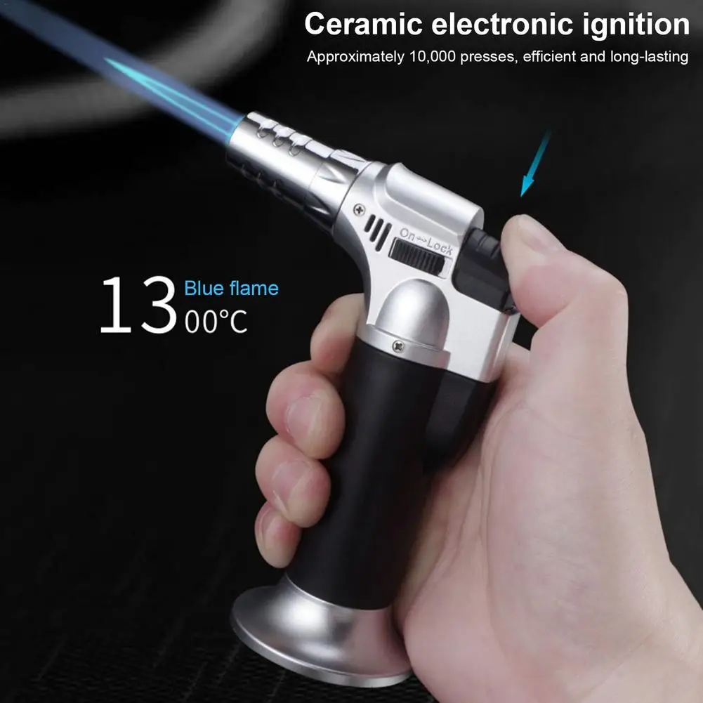 

Protable Torch Lighter Multiple Uses Outdoor Camping BBQ Butane Lighter Windproof 1300 C Blue Flame Cigar Lighter Outdoor Tool
