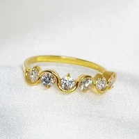 meibapj 3mm glittering moissanite gemstone new fashion ring for women 925 sterling silver fine wedding jewelry