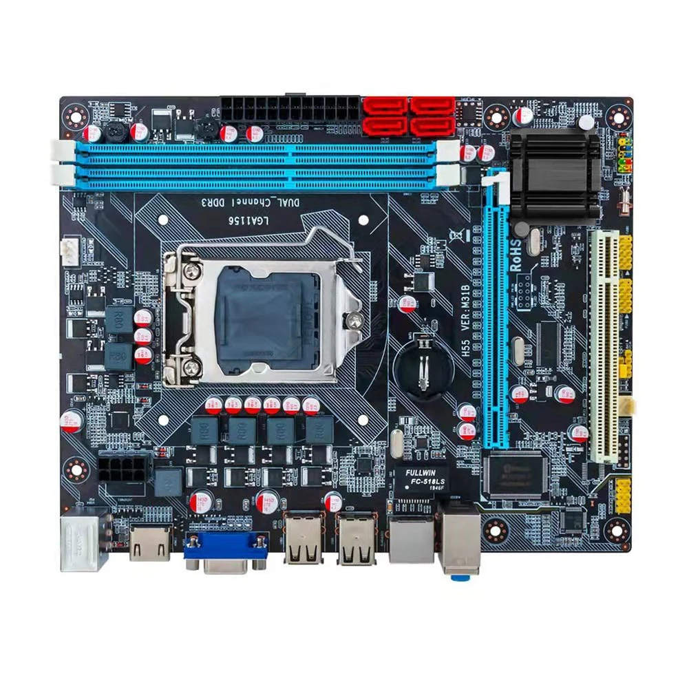 Комплект материнской платы H55 с процессором Intel Core i5-760 + 2X DDR3 4 Гб (8 ГБ) Память