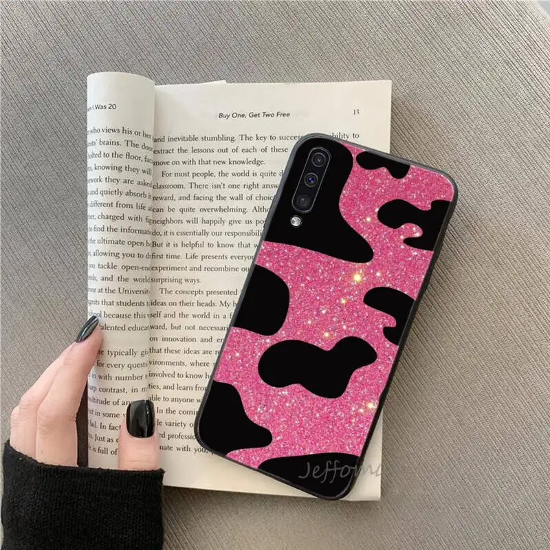 

Pink cow pattern Phone Case for samsung galaxy s21 s20 fe s10 a51 a52 a71 a50 a12 a72 a21s a70 note 20 10 ultra plus funda
