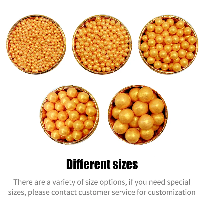 50 грамм Золотые Съедобные Шарики Жемчужный Сахар Фондант DIY Тортовая Пекарня Посыпка Свадебное Украшение Бесплатная Доставка.