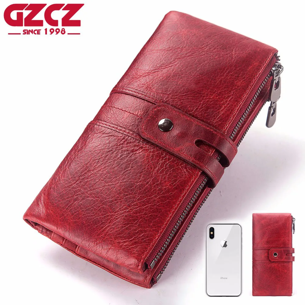 Модный брендовый женский кошелек из натуральной кожи винтажный на молнии