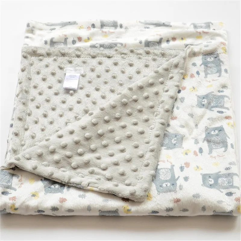 Детское супер мягкое Норковое одеяло плюшевое Двухслойное детское с подкладкой