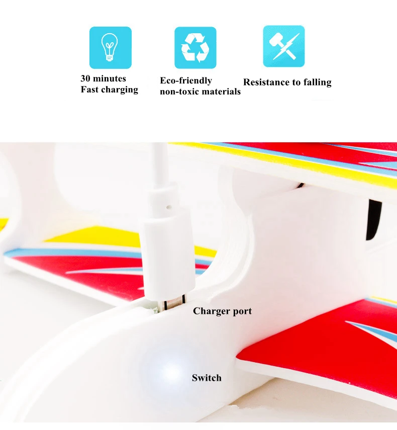 Электрический ручной бросали пены самолета светодиодный EPP Поролоновый самолет