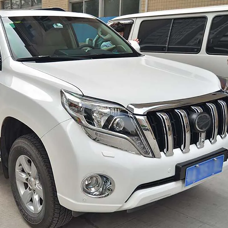 Для Toyota Land Cruiser Prado FJ150 2014 2017 АБС хромированная Защитная панель для переднего лампа