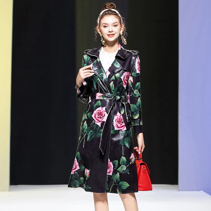 Женский облегающий костюм с поясом винтажная ветровка из искусственной кожи