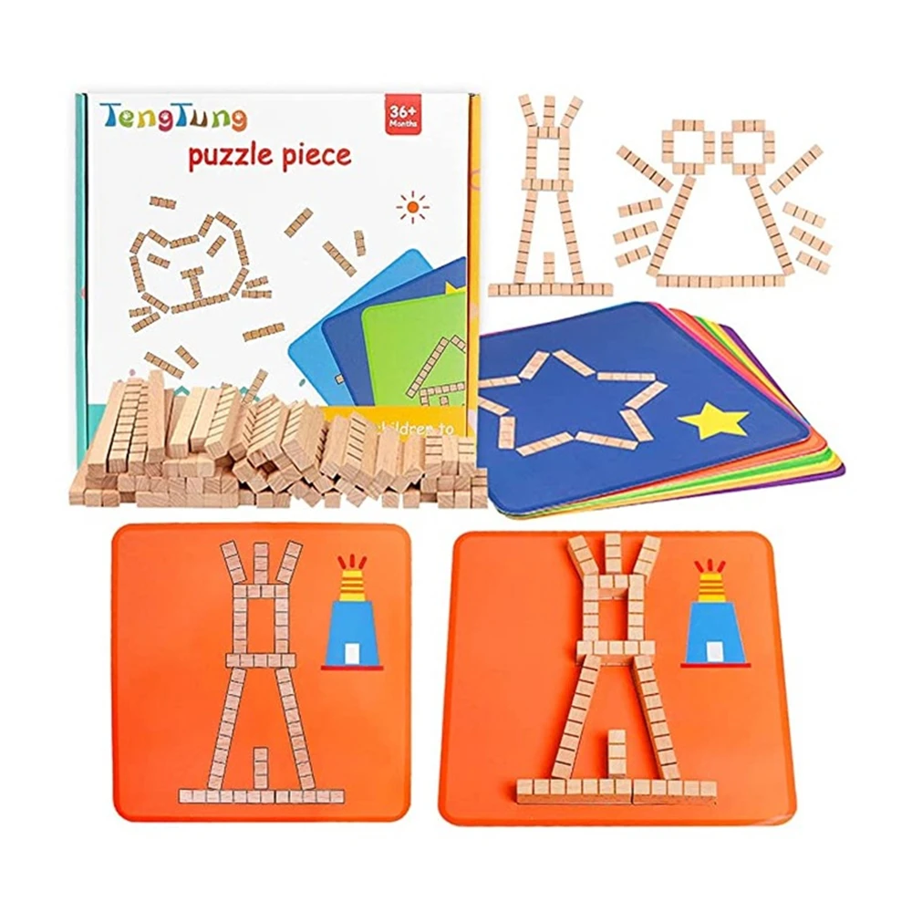 

Montessori Wooden Toys Childhood Learning Toy Children Kids Baby Jigsaw Wooden Blocks Enlightenment Educational Toy