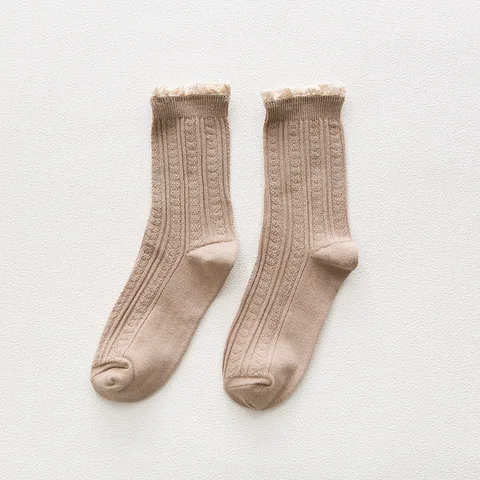 Женские носки в стиле Харадзюку, хлопковые свободные носки в стиле ретро, Осень-зима, корейские дизайнерские рождественские милые носки средней длины для девочек