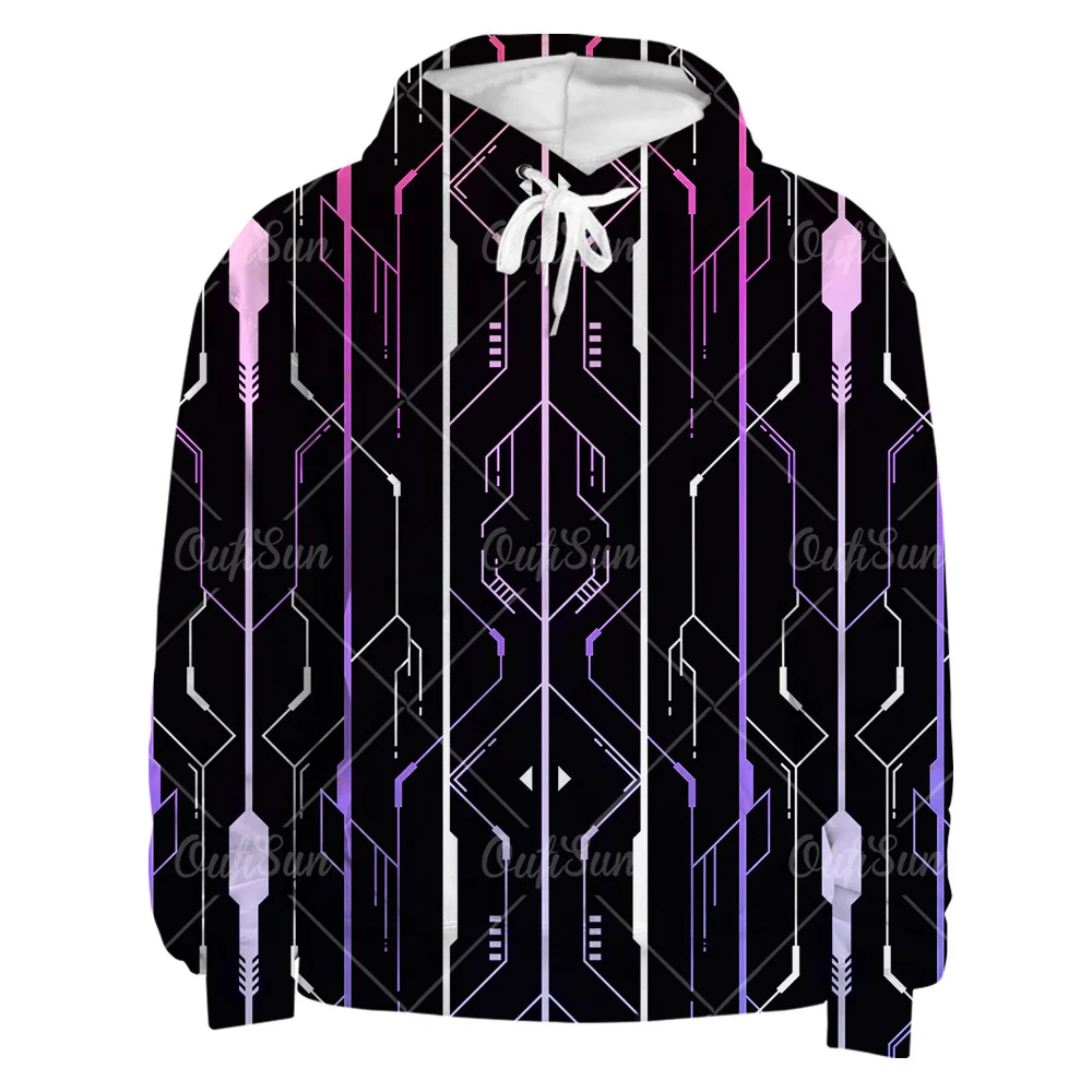 

Autumn Electronic Chip Pattern 3D Printing Men Sweater Fashion Harajuku Streetwear Loose O-neck Breathable Men's Sweater Tops