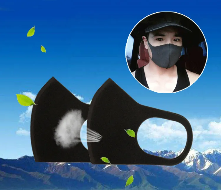 Черная маска для лица из дышащего материала с защитой от пыли легко дышать Для