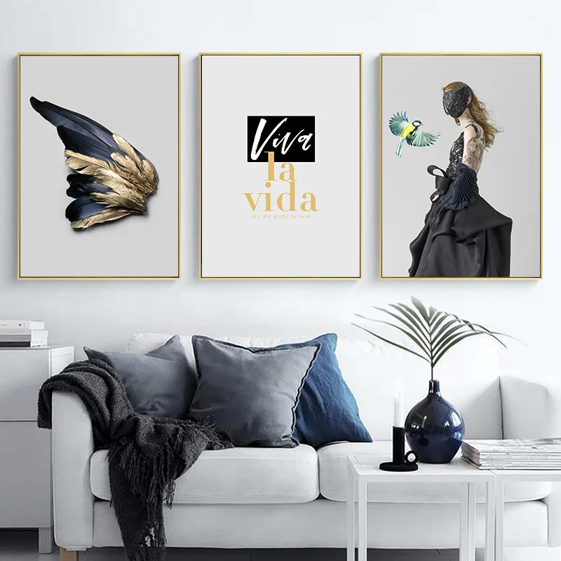 Модный женский плакат в скандинавском стиле с изображением губ Картина на холсте