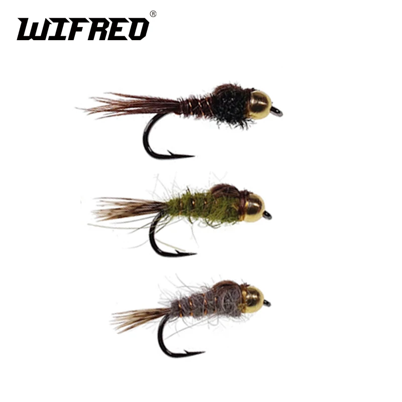 Wifreo 10 шт. Шариков голова Hares Ear Nymph муха фазан хвост искусственная Нимфа форель