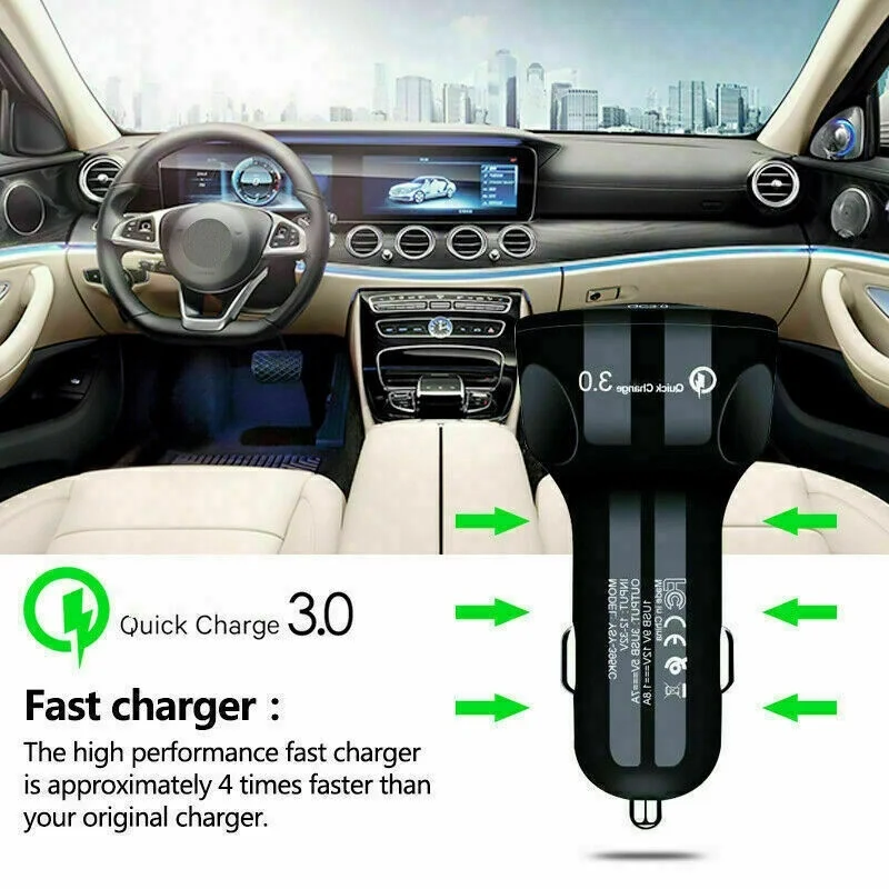 Новое универсальное автомобильное зарядное устройство QC 3 0 с тройным USB портом