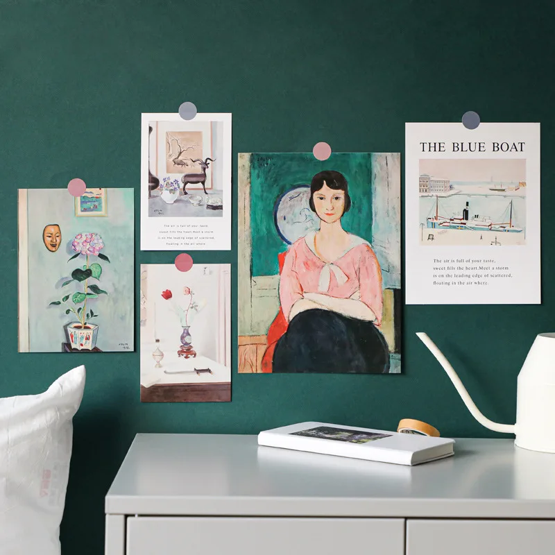 Ins Скандинавская Ретро картина маслом Декоративная открытка 5 листов простые