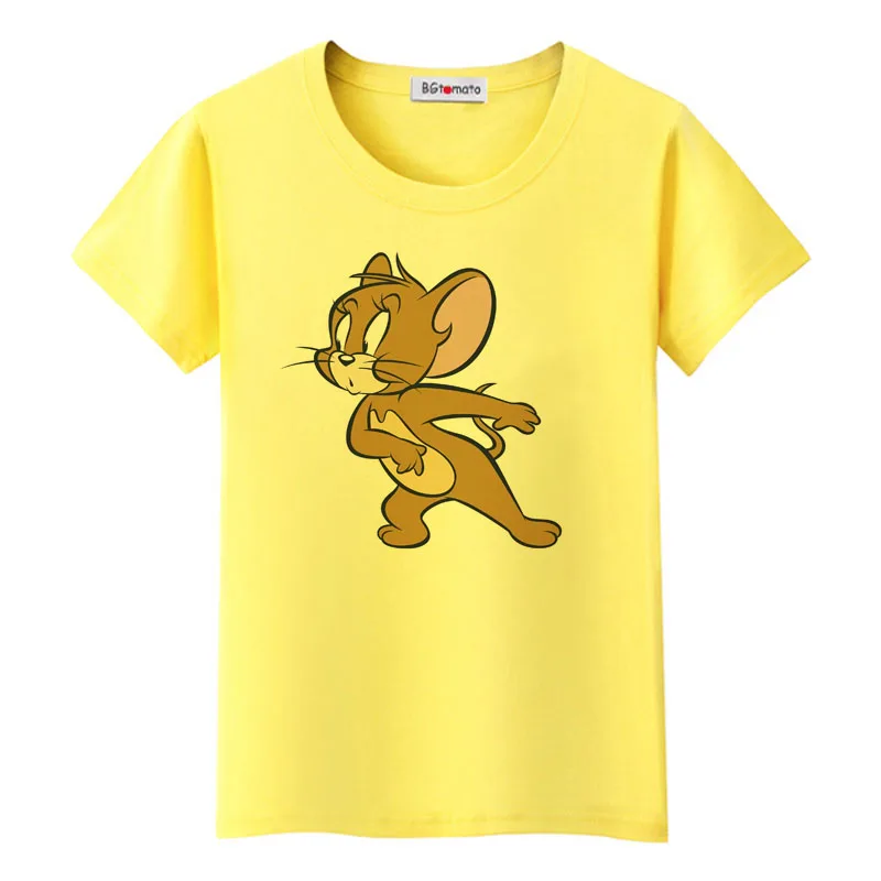 BGtomato, футболка, фильм, звезда, Джерри, мышь, kawaii, футболка, летняя, милая, милая, футболка, женская, дешевая, распродажа, брендовая, новая, мультяшная футболка - Цвет: 10
