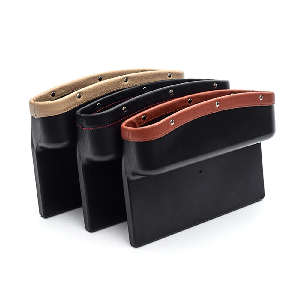 

Universal Car Seat Crevice Storage Box PU Leather Car Organizer Holder Car Gap Side Pocket For Coins Phone Card Sundries Storage