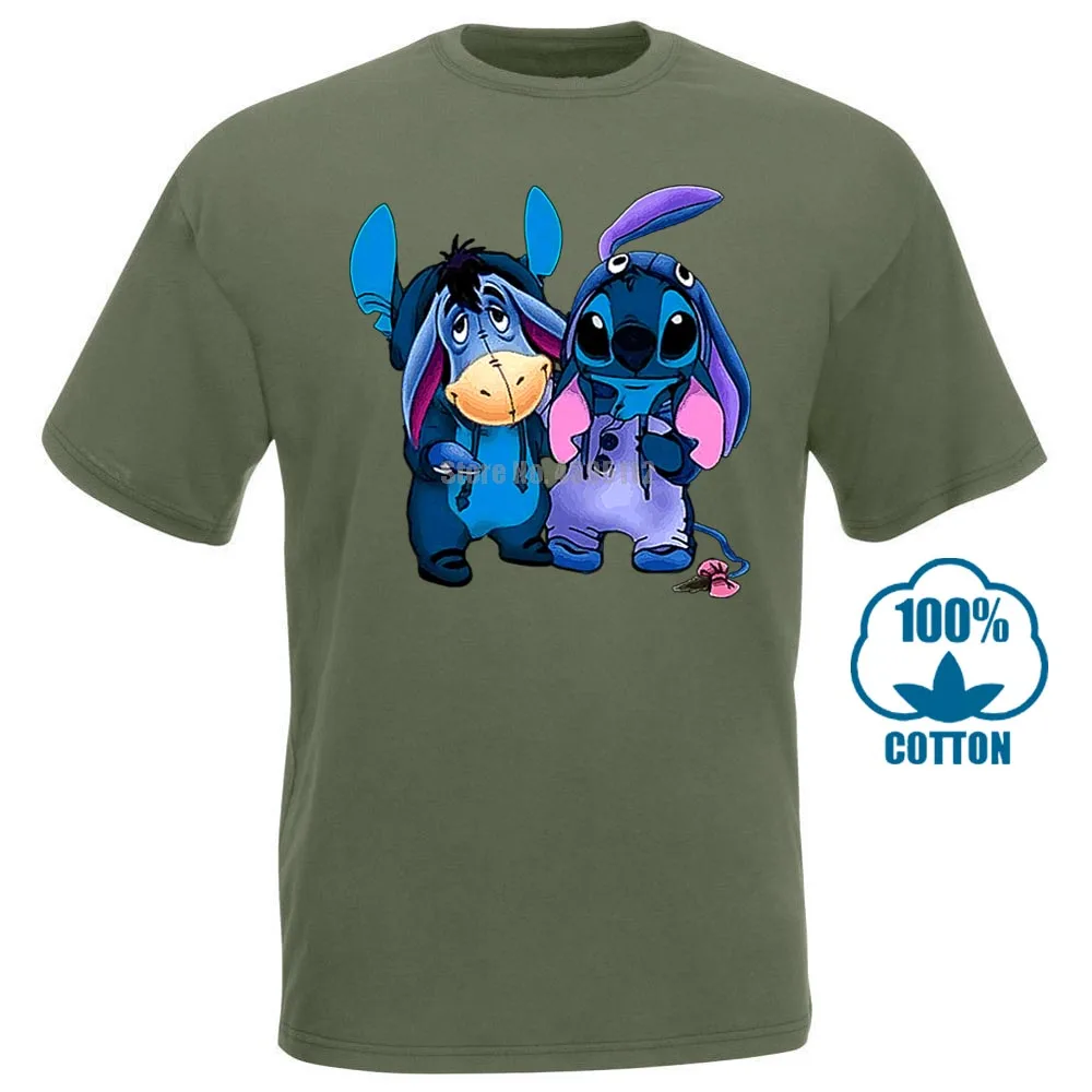 Армейский зеленый Eeyore и Stitch мы лучшая футболка друзей черные хлопковые мужские S 6Xl Сделано в США - Цвет: Армейский зеленый