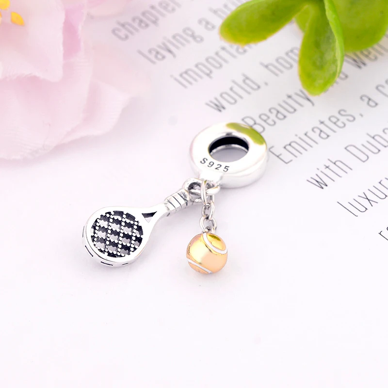 

Подходит для оригинального браслета Pan Charm, серия Me из стерлингового серебра 925 пробы, для занятий спортом, теннисом и ракеткой, бисера для же...