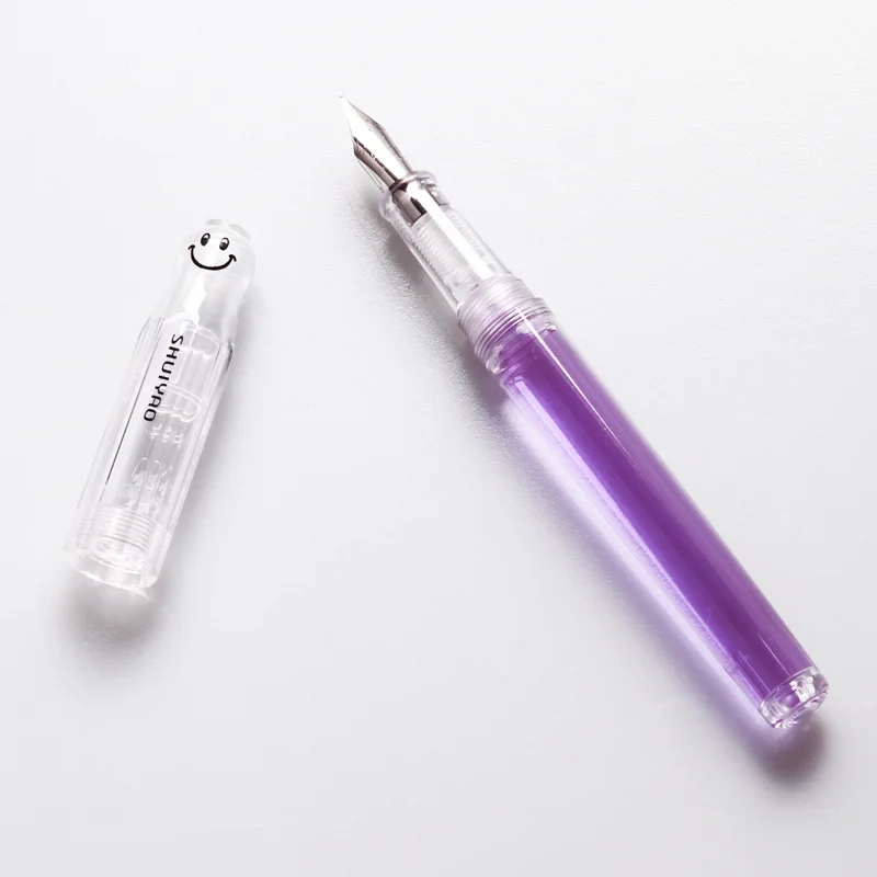 Ручка перьевая прозрачная со смайликом и наконечником EF F| |