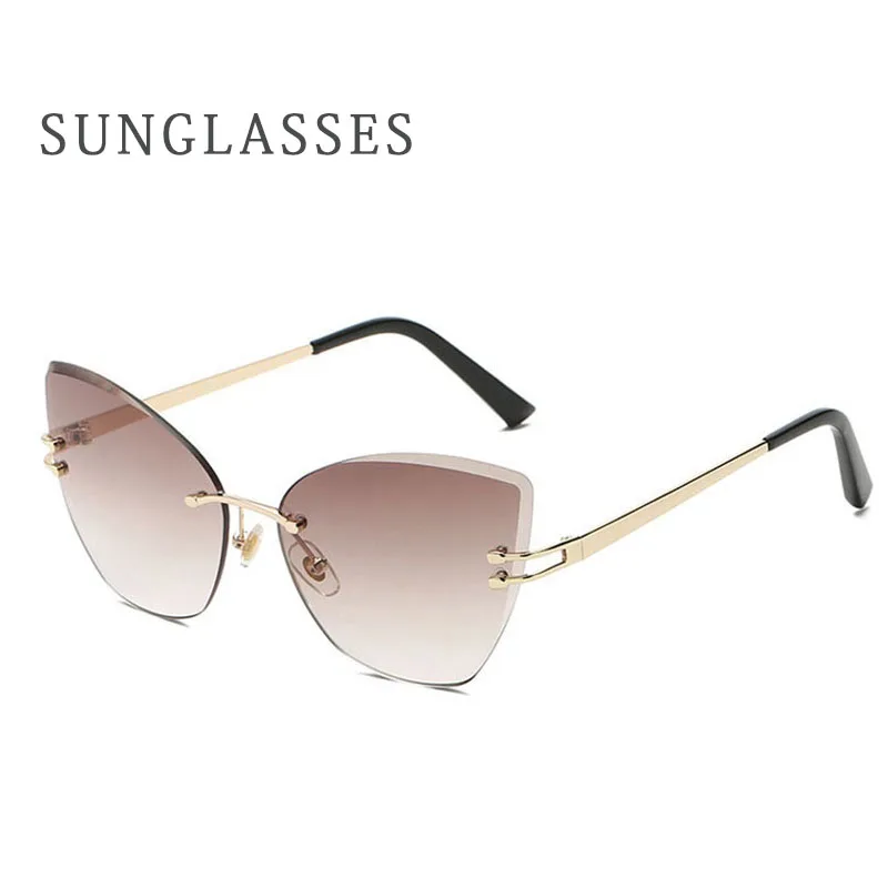 Солнцезащитные очки без оправы винтажные кошачий глаз | Аксессуары для одежды