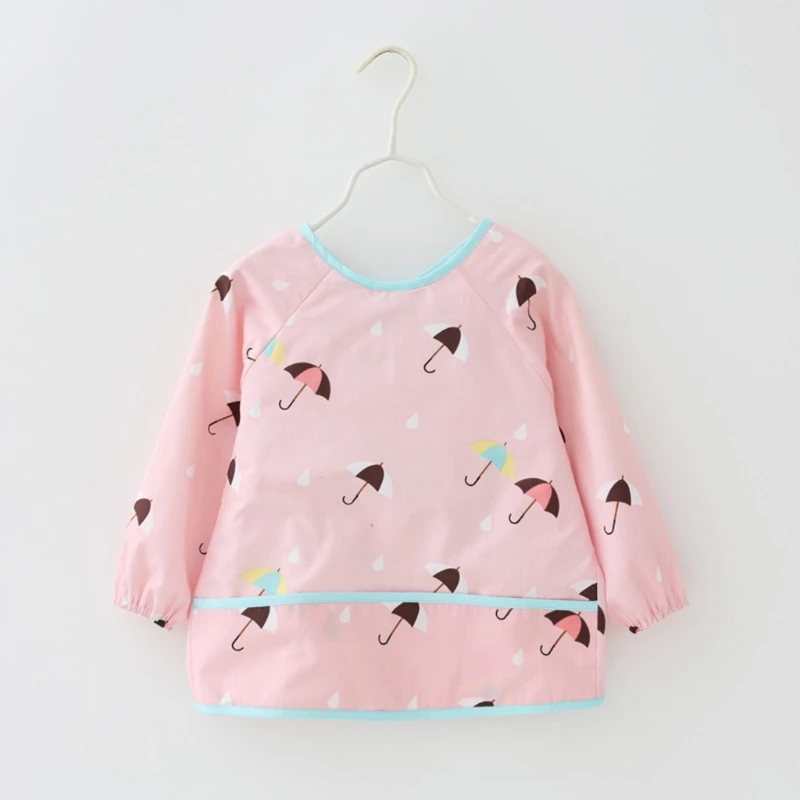 

Baby Kids Children Toddler Long Sleeve Art Smock Cartoon Waterproof Feeding Bib