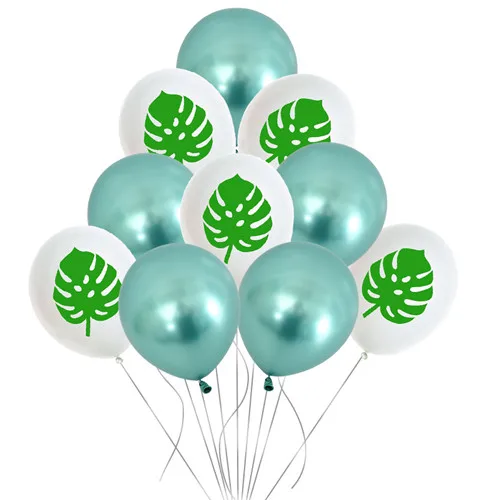 10pcs Green Balloons Confetti balloons Set Chrome ballon Birthday deco Party Wedding Decoration Wedding Anniversary globals Metallic - Цвет: 10pcs