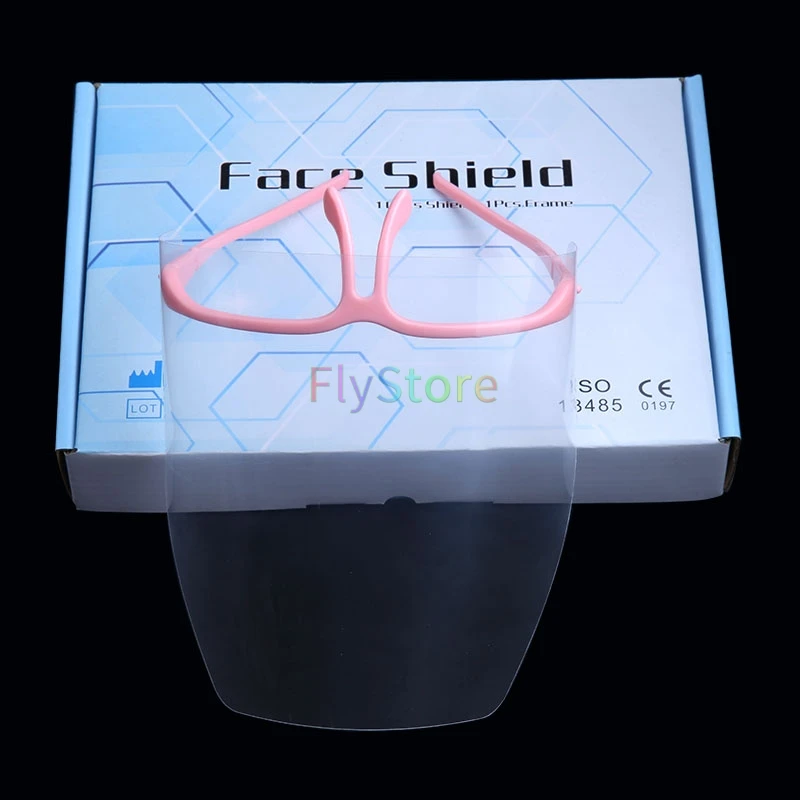 

New Dental Adjustable Detachable Face Shield With 10 Detachable Visors Red