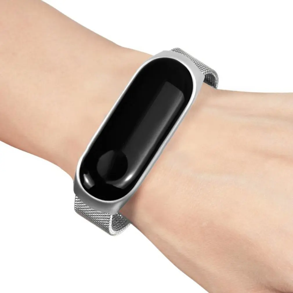 Металлический каркас умные наручные часы для Xiao mi Band 4/3 mi Band 4 умный Браслет ремешок смарт Кольцо 5 цветов