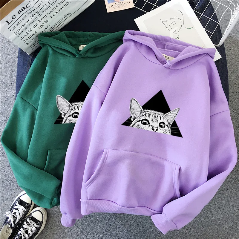 purple 4 Женские толстовки, большой размер Досуг, с длинным рукавом, с капюшоном, Женский пуловер, мягкие хлопковые женские свитшоты в Корейском стиле - Цвет: purple 4