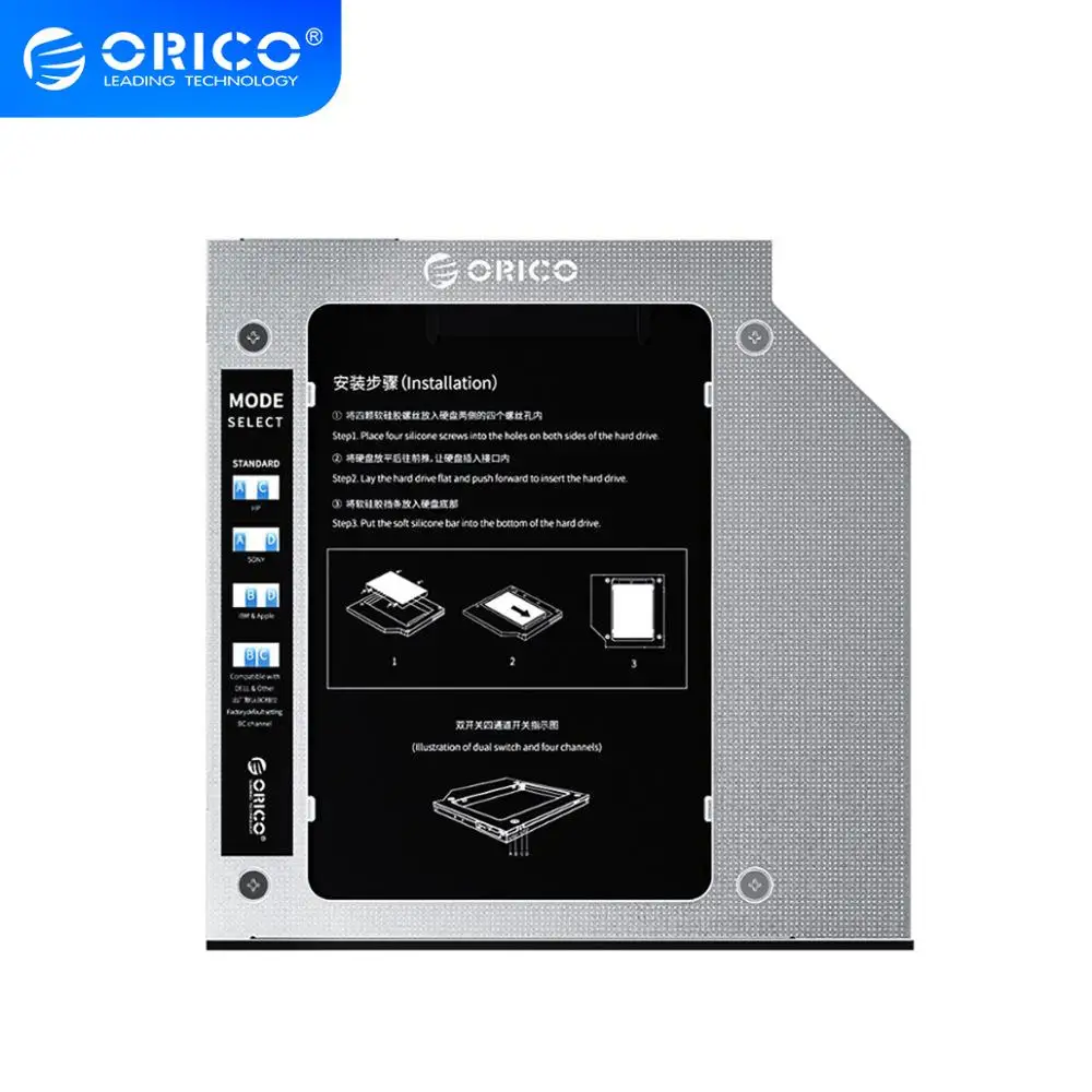 

ORICO 2.5 Inch Hdd Cage SSD Disk Caddy Hard Disk Aluminum Support 2TB Hard Disk Drive Box Enclosure with 6Gbps HDD Case Bay M95S