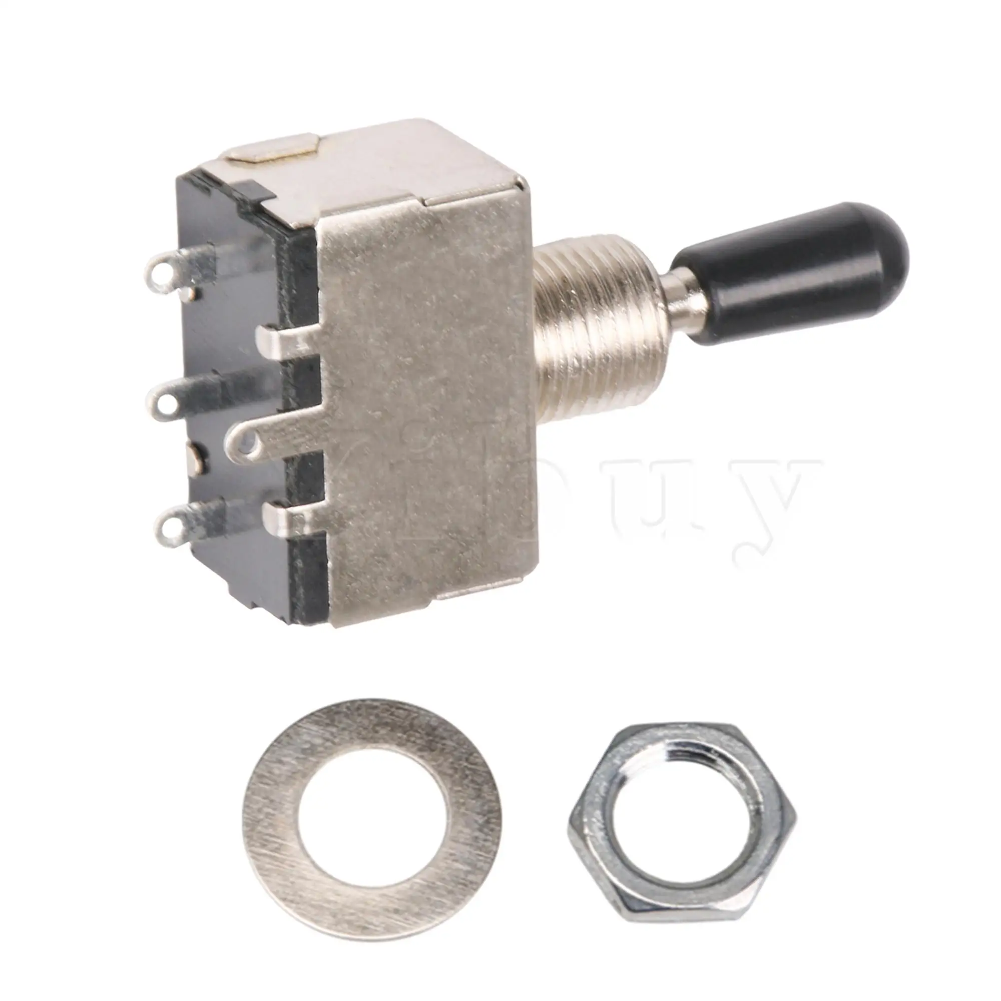 

Yibuy электрическая гитара с черной ручкой, тумблер с 3 позициями, мгновенный тумблер