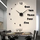 3D DIY большие настенные часы дизайн Тихая настенная наклейка часы акриловое зеркало самоклеющиеся настенные часы для гостиной украшения дома