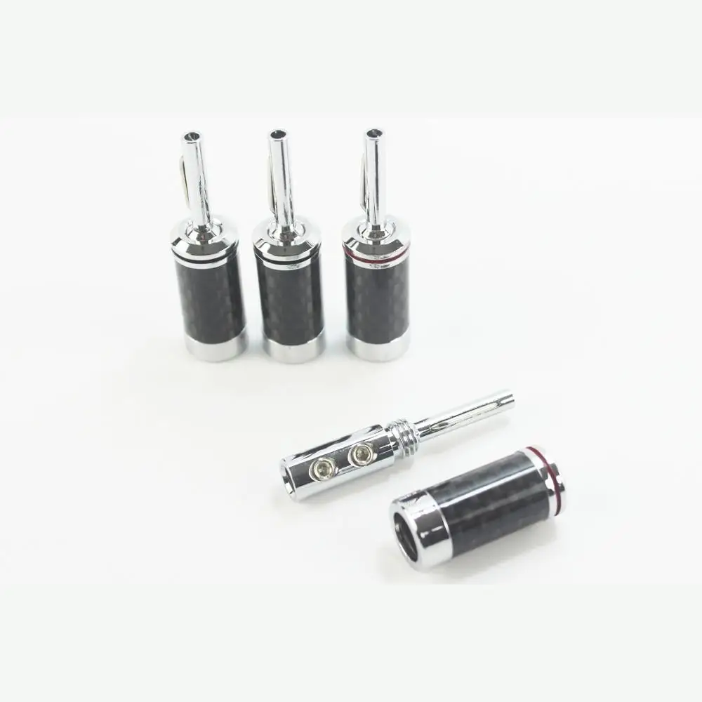 4 PCS Audio Speaker Cable Screw Locking Banana Plug Audio Jack Connector A02