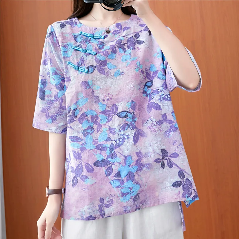 Женские топы Hanfu в китайском ретро-стиле традиционная элегантная женская блузка