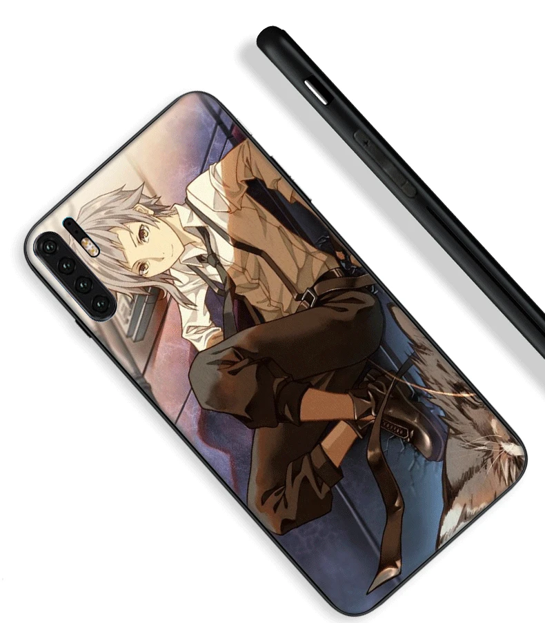 Аниме bungou бродячие собаки мобильный телефон Чехол черный ТПУ мягкий для Huawei P8 P9 P10